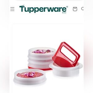 NEW (NIP) Tupperware Hamburger Press and Keepers Set (LAST one)